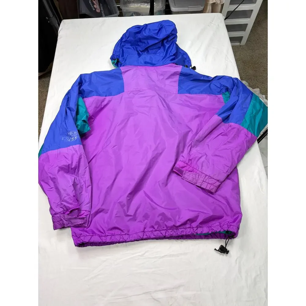 VTG The North Face color block windbreaker 1/4 snap pullover. FLAW. Size L 1990s